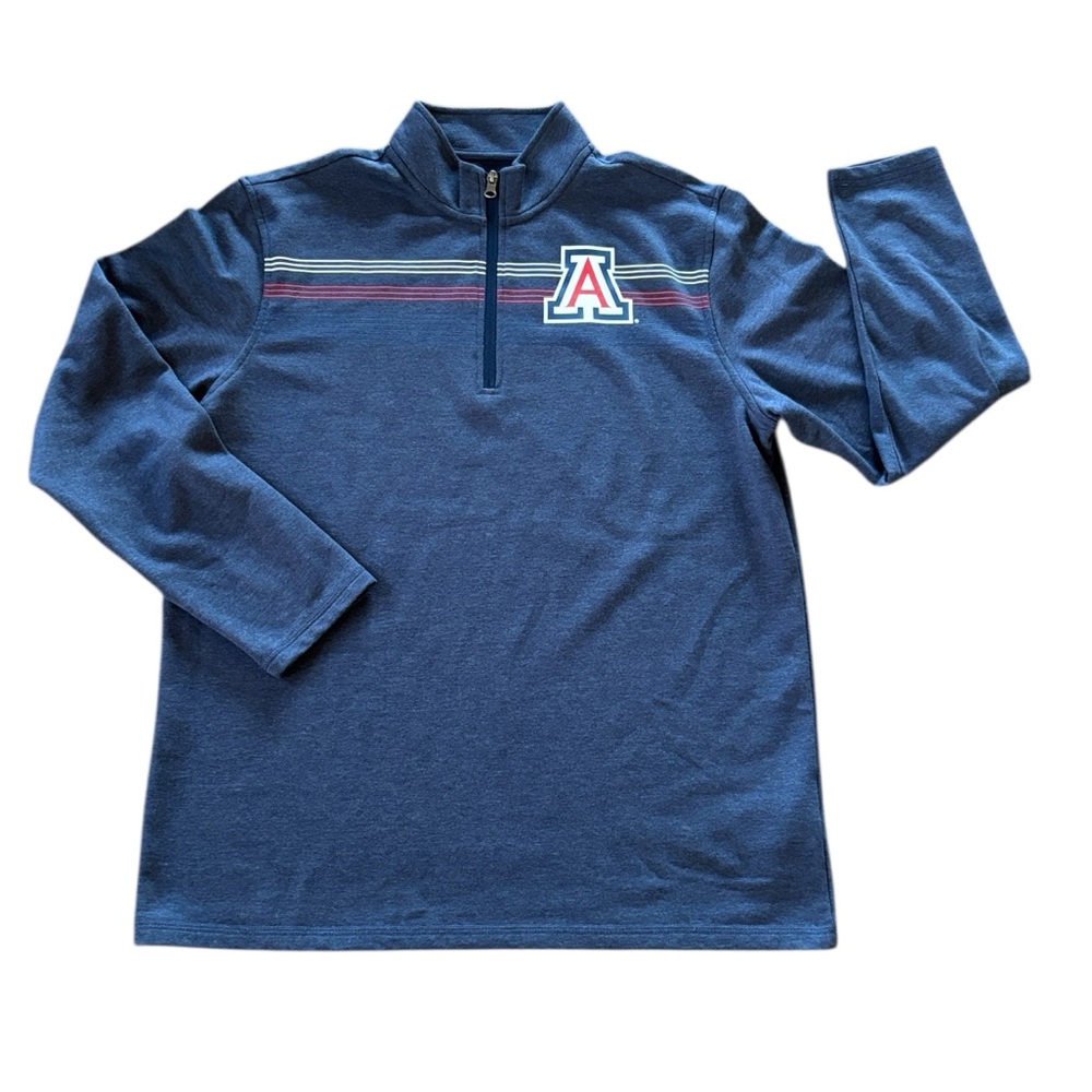 Arizona Wildcats Quarter Zip Blue Sweater‎ Size Large